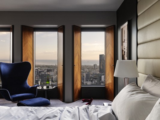 Hotel room at the Sofitel Melbourne